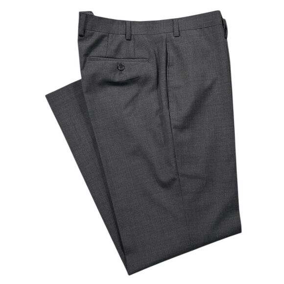 Ralph Lauren Mens Gray Dress Pants 36x29 Wool Blend Stretch Flat Front Trousers - Picture 1 of 10